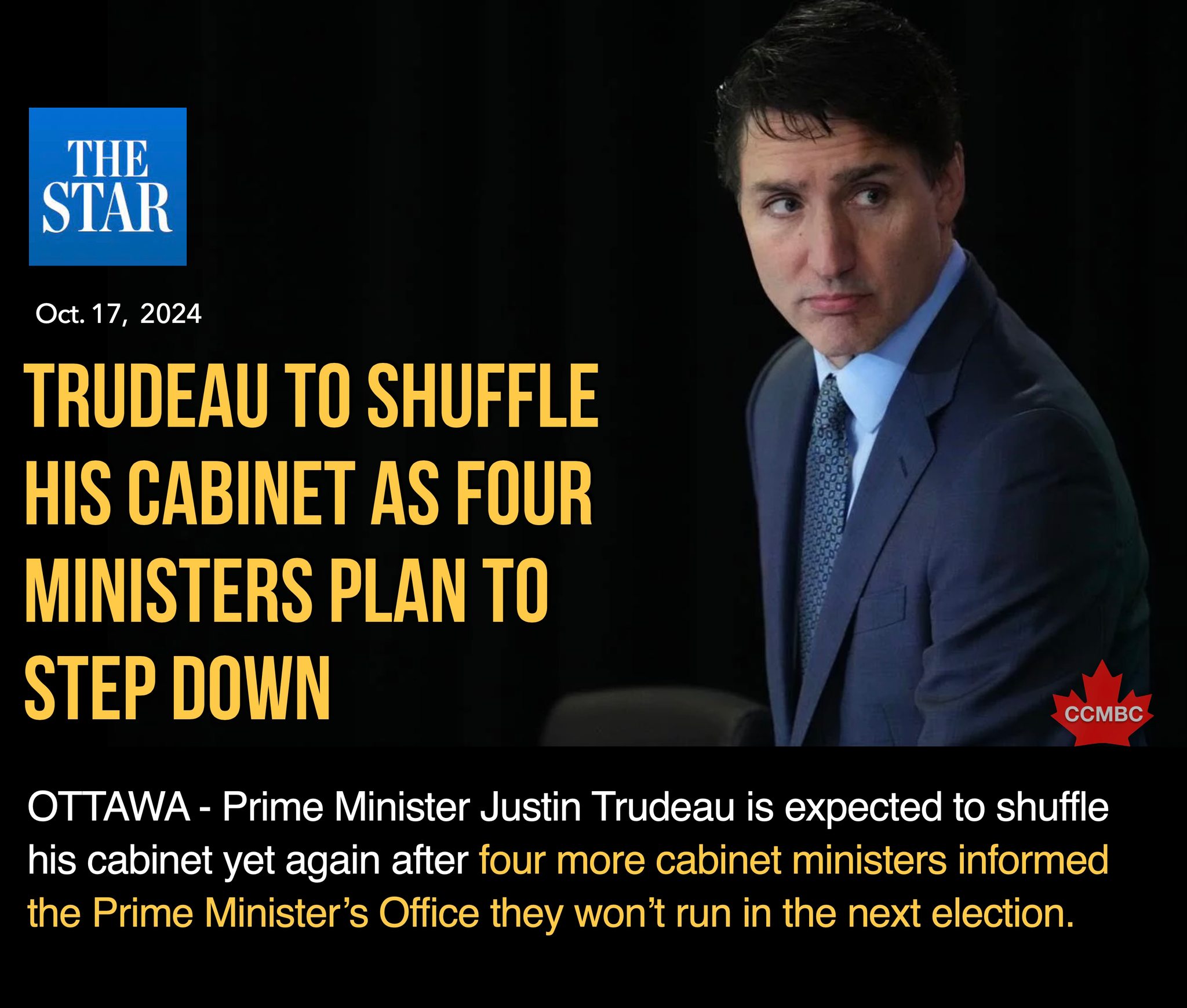 Trudeau to Shuffle His Cabinet