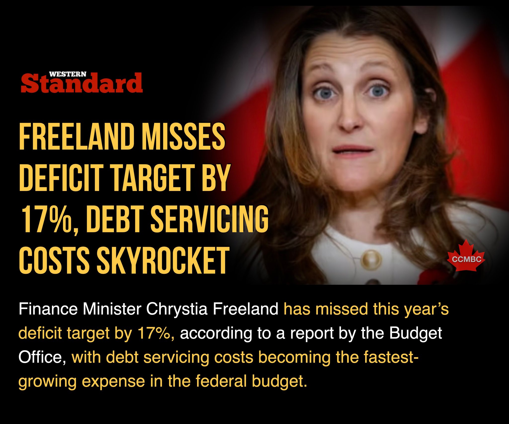 Freeland Misses Deficit Target by 17%