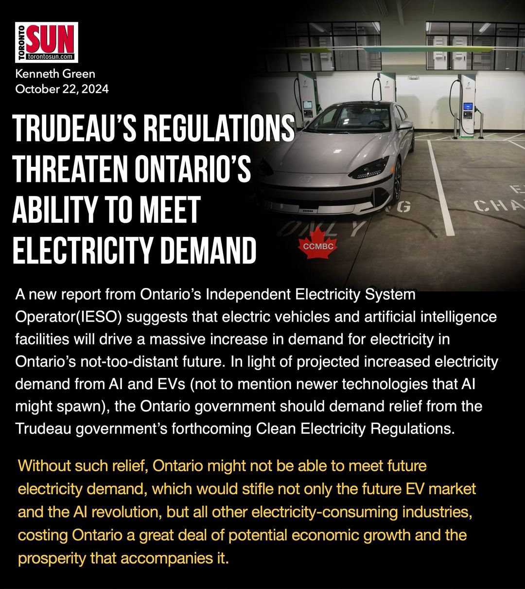 Trudeau’s Regulations Threaten Ontario’s Ability to Meet Electricity Demand