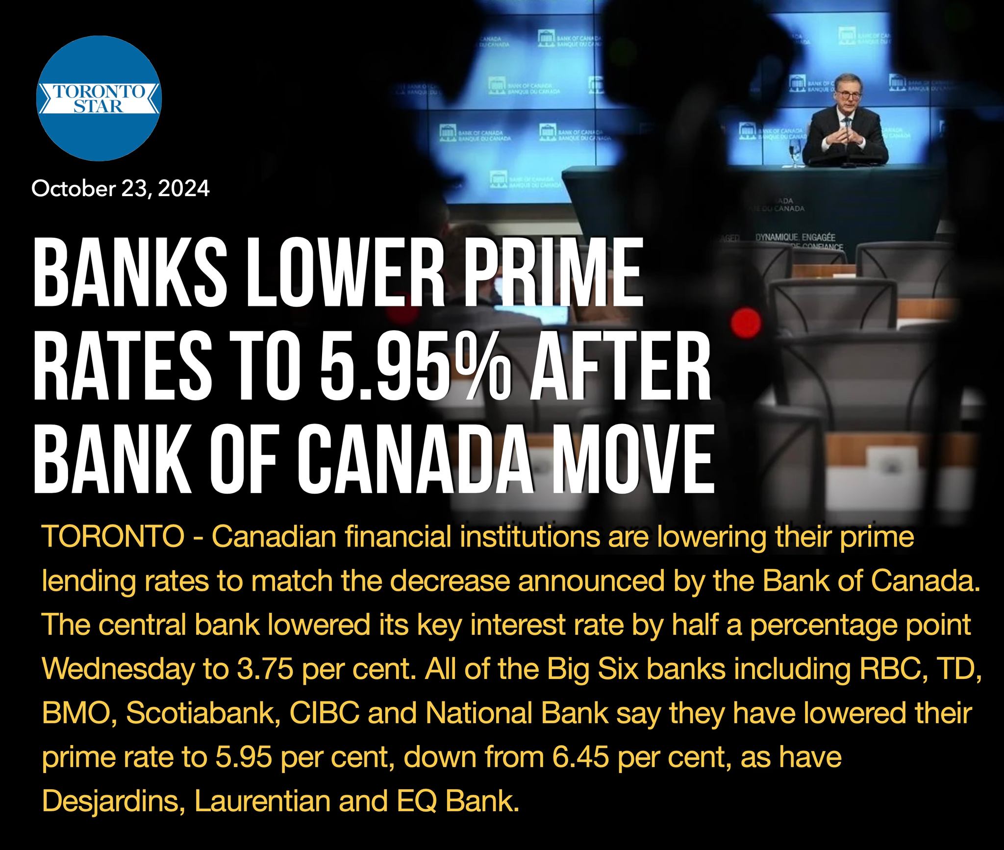 Banks Lower Prime Rates to 5.95%